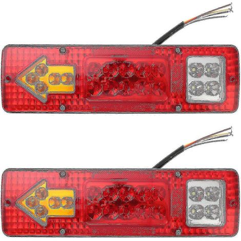Lot de 2 feux arrière LED 12V avec clignotants pour camions et remorques (1/2)