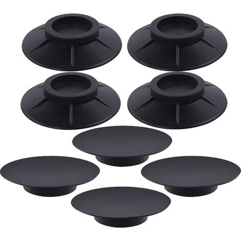 8Pcs Patins Anti-Vibration pour Machine à Laver,Sèche-Linge en Caoutchouc Coussinets de Machine à Laver à Tambour(10cm,Noir) (1/5)