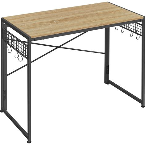 Valora escritorio para ordenador Sonoma acero negro tamaño 100x50 moderno (1/5)