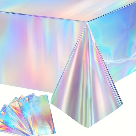 6 colorful party tablecloths, disposable plastic, 137274CM, themed birthday party decorations, rectangular tablecloths. (1/5)