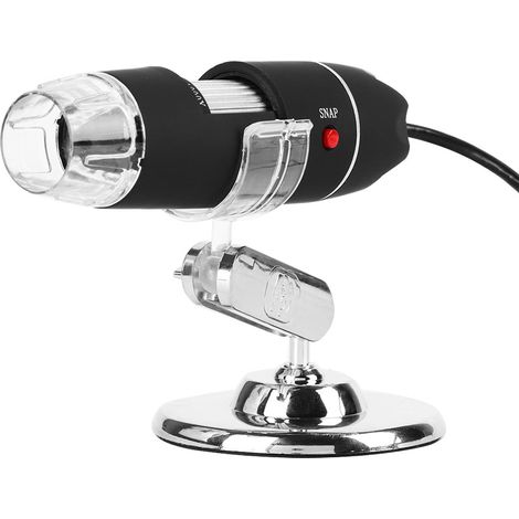 Microscope numérique USB 1000x avec 8 LED, caméra endoscopique vidéo et support, loupe électronique pour inspection (1/5)
