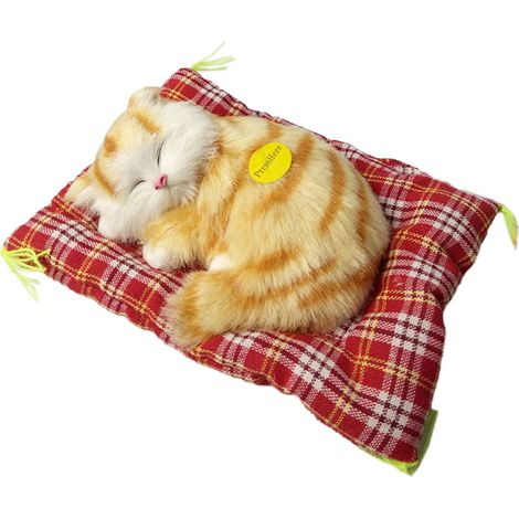 Peluche Chaton Dormant - Son Simulé Intégré - Jouet Doux pour Enfants - Cadeau de Noël ou Anniversaire - 1 Pièce (1/5)