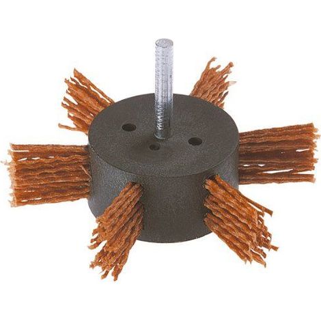 BROSSE ROTOR EN NYLON, TIGE 6 MM, ROUGE = AGRESSIF (1/5)