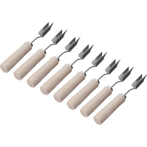 Éplucheur D'ananas Épluchage Rapide 7pcs en Acier Inoxydable en Bois et Facile à pour Usage Quotidien et Voyage (1/5)
