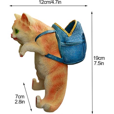 Pots de fleurs pour patio et jardin, aquarium, décorations suspendues en forme de chat, pendentif mignon en forme de chat sur sac à dos. (1/5)