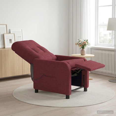 vidaXL Silla de masajes reclinable Rojo vino Tela (1/5)