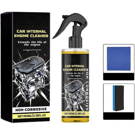 Nettoyant puissant pour compartiment moteur automobile (100 ml) : élimine les films d'huile, dégraisse et antirouille. (1/4)