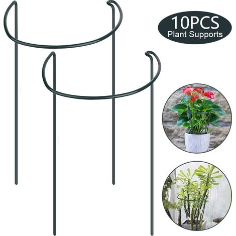 Support pour Plantes Demi-Cercle, Tuteur Jardin pour Fleurs d'Intérieur, Anneau de Soutien