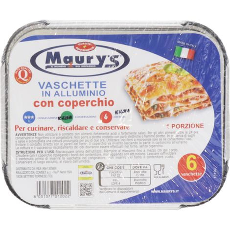 MAURY'S CONTENITORI CON COPERCHIO MONOPORZIONE IN CONFEZIONE DA 6 PEZZI (1/4)