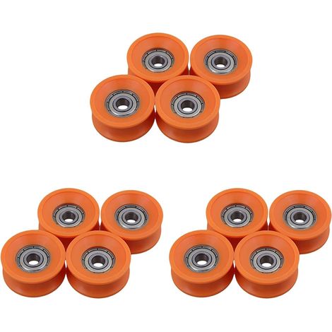12 Pièces Séries 6X30X13mm En Plastique Enduit Scellé Roulements En Acier 606Z U Profond Guide de Rainure Poulie Rail (1/5)