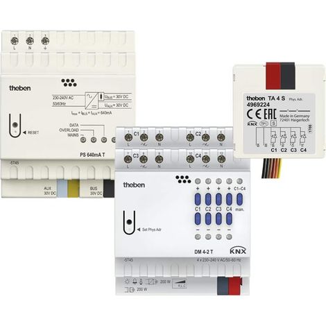 Theben KNX Set 1 FIX Spannungsversorgung, Dimmaktor, Tasterschnittstelle