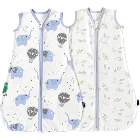 Sac de Nuit Bébé 0.5 TOG 2 Gigoteuses 0-6 Mois -100% Coton  Couverture Portable Nouveau-Né à Double Fermeture Éclair  Matériau Doux, Respirant (1/5)