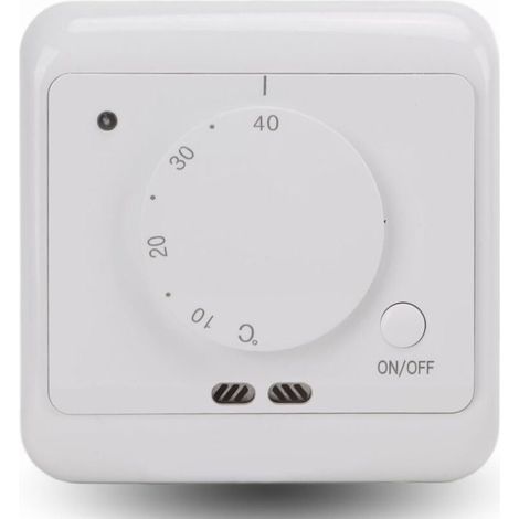 Thermostat mécanique blanc 16 A AC 230 V, système de contrôle de la température du chauffage par le sol pour cheminées dome (1/4)
