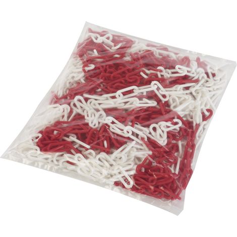Chaîne Ø 8mm x 25m Rouge/Blanc en sac - Polyéthylène - 1085084 (1/2)