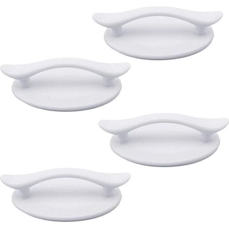 4 Pices Poignes Autocollantes en Plastique Blanc Adhsif pour Portes et Fentres Placards Tiroirs Placards (8,3 x 4,9 cm) (1/4)