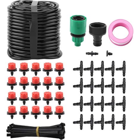 Kit di microirrigazione a goccia da 20 m – irrigazione automatica per piante da giardino – conforme alle normative statunitensi