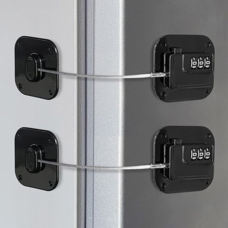 Cerradura de seguridad combinada para frigorífico, antiadherente, negra, paquete de 2