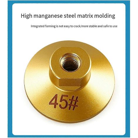 2 pierres abrasives plates brasées M10 de 60 mm pour le polissage du marbre, du quartz et des pavés (1/5)