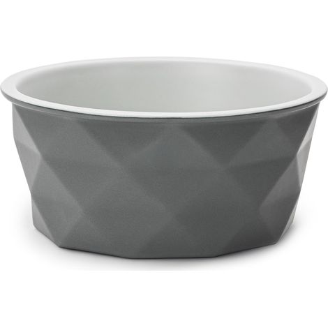 Gamelle en céramique avec Fond antidérapant en Silicone, 550 ML, Gamelle pour Chien en matériau Robuste, Facile à Nettoyer, Design Ergonomique, Gamelle d'eau pour Chiens et Chats, Gris (1/5)