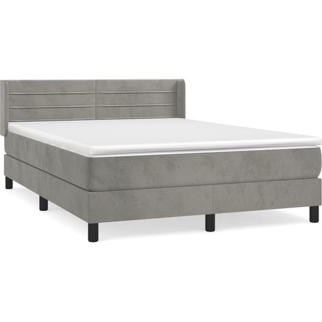 Maison Exclusive - Boxspringbett mit Matratze Hellgrau 140x190 cm