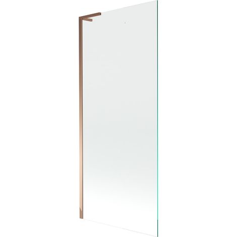 Mexen Next L paratia per vasca da bagno a 1 anta 80 x 150 cm, trasparente, oro rosa - 895-080-000-03-00-60 (1/5)