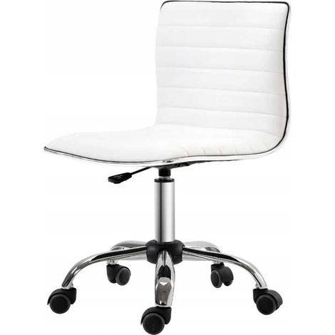 Silla giratoria de piel ecológica blanca PAKO H 921-075 (1/5)