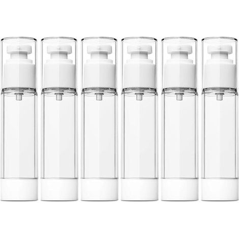 Dispenser airless con pompa - dispenser per crema per prodotti cosmetici - 6 pezzi - 50 ml - vuoto