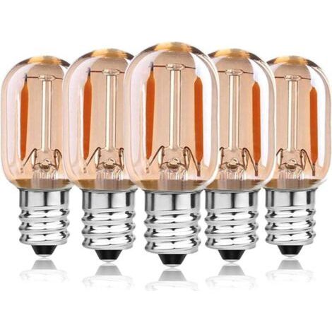 BUNTHAUS 1-W-E14-LED-Filamentlampen, entspricht 10 W, T22-Fassung für Backofen/Kühlschrank, Dunstabzugshaube/Kronleuchter/Kristalllampe, Salzkristalllampe, Nachtlicht für Kinder, warmweiß (2200 K), ni