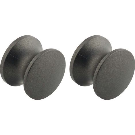 Set di 2 pomelli per mobili in plastica grigio antracite, 23 mm – tipo a vite M5, per armadi, scaffali, cassettiere, mobili da cucina (1/2)