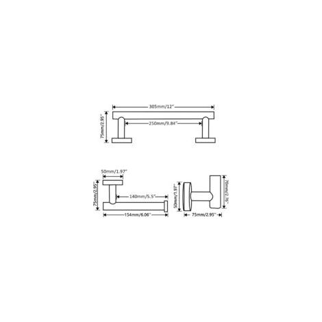 Accessori da bagno neri opachi, porta carta igienica/portasciugamani da parete/gancio, 3 pezzi - Crezuo (1/3)