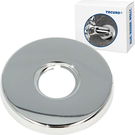 tecuro Gewinderosette (1/2) Ø 22 mm x Ø 80 mm x Höhe 10 mm, Messing verchromt