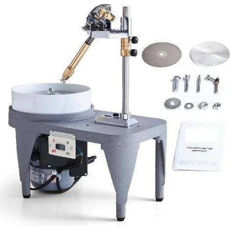 Machine à polir Les Bijoux 180W Gem Facettage Machine 2800RPM Jade Meulage Polisseuse avec Manipulateur À Facettes 110V Gemstone Jewel Processing Equipment Nettoyant pour polisseuse de Surface