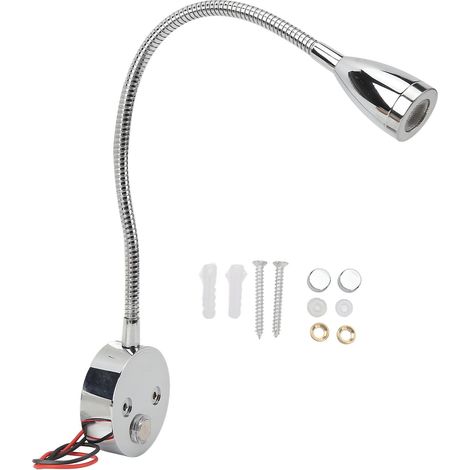 Lampe de lecture LED à luminosité réglable avec commande tactile pour camping-car, bateau ou yacht, 12 à 24 V CC, chromée (1/5)