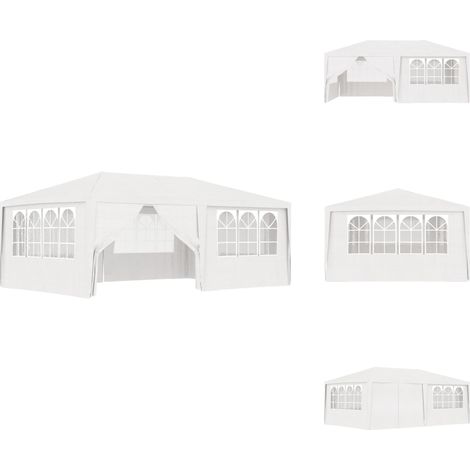 Tente de réception et parois latérales 4x6 m Blanc 90 g/m² - Tente De Réception - Abri Extérieur - Gazebo - Parasol - Fête En Plein Air (1/5)