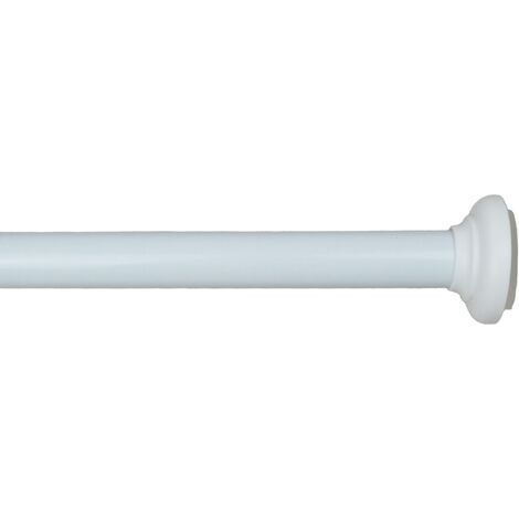 Tringle à rideaux rétractable, idéale pour une installation entre deux murs, longueur de 50 à 80 cm – Aluminium revêtu d'époxy – Installation sans perçage – Ventouse pour une meilleure adhérence (1/5)