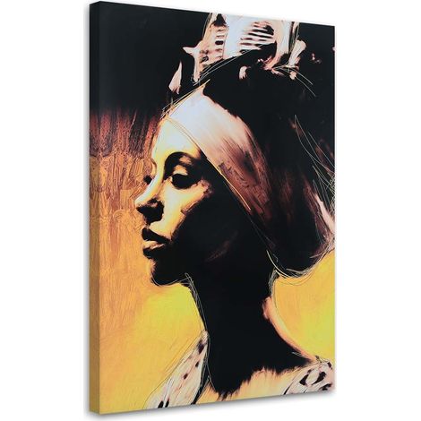 Tableau sur toile Femme africaine Glamour 60x90 (1/5)