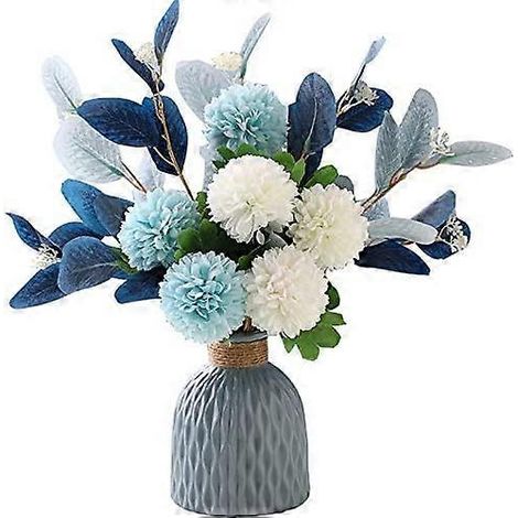 Fleurs artificielles avec vase, fausses compositions d'hortensias pour la décoration de la maison, du jardin, des fêtes et des mariages (1/5)