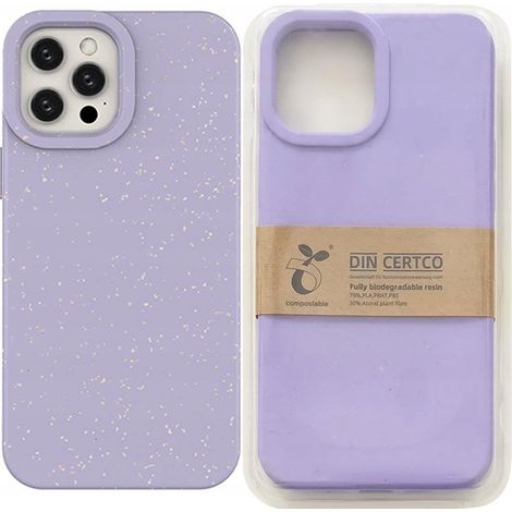 Funda ecológica para iPhone 14 Plus, de silicona biodegradable, color morado. (1/5)