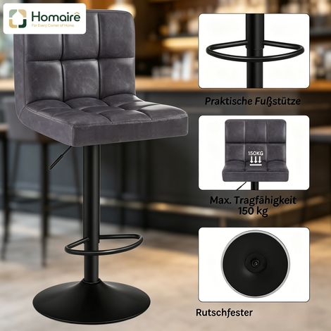 Sessel aus Metall und grauem Kunstleder 38 x 44 x 114 cm HOMAIRE (1/5)