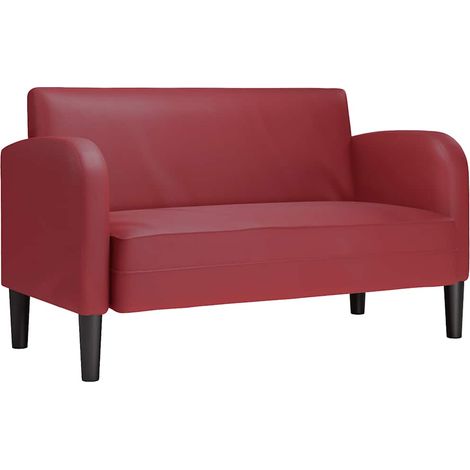 Canapé  Sofa causeuse rouge bordeaux 110 cm similicuir (1/5)