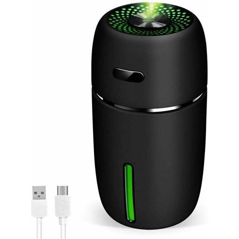 Mini Humidificateur Bébé avec Deux Modes de Pulvérisation, Silencieux avec 7 Couleurs Lumières LED USB Humidificateur d'Air Maison Portable pour Chambre, Bureau, Voiture, 200ml(Noir) (1/5)