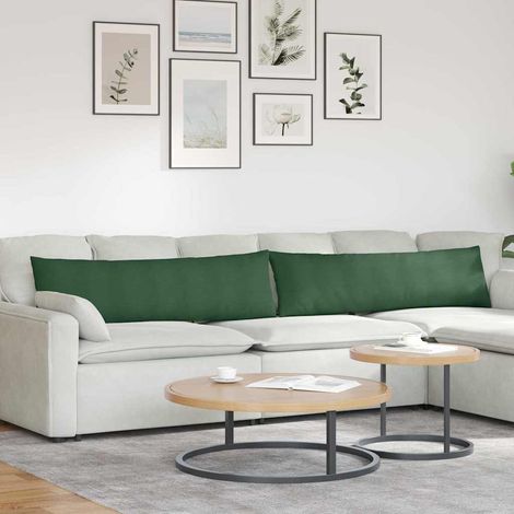 Sofakissen 2 Stück Dunkelgrün 145 x 40 cm Cordstoff