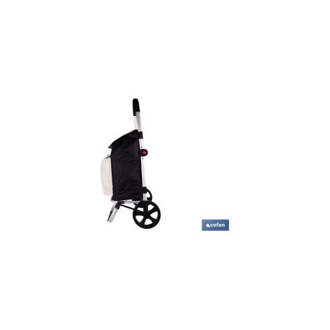 Carro de la compra plegable de aluminio con capacidad de 43 l y 2 ruedas de 20 cm (1/4)