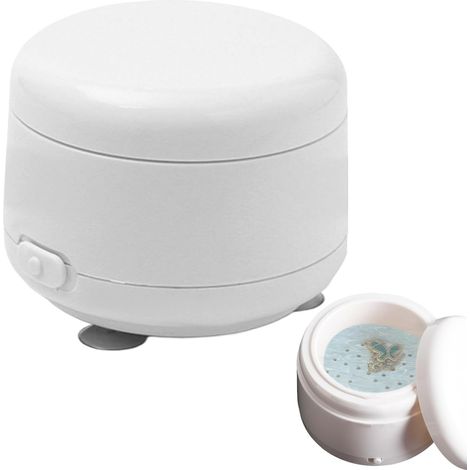 Nettoyant de bijoux portable, nettoyeur à ultrasons Jewierry Machine à bijoux de ménage,Conception de couverture ouverte à un seul bouton ouvert