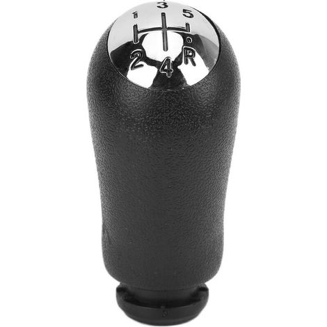 Remplacement d'accessoire de pommeau de levier de vitesse de style de voiture pour CLIO III 20052009 Silver Black5 Gears