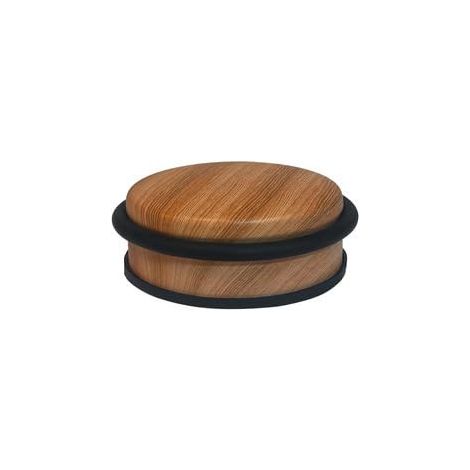 BUTÉE DE PORTE EN ACIER ET ÉLASTOMÈRE, SEMELLE ANTIDÉRAPANTE, COLORIS BOIS ALBA DOORSTOP W