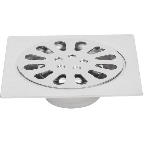 Grille de siphon de sol carrée en alliage de zinc, désodorisante, pour douche et salle de bain (1/4)