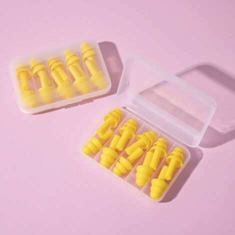 Earplugs, 5 Sets of Noise Canceling Earplugs for Sleep, Hearing Protection, Sleep Study, Work Travel(Yellow) (1/5)