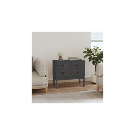 Armoire console Gris 90x40x78 Bois de pin solide (1/5)