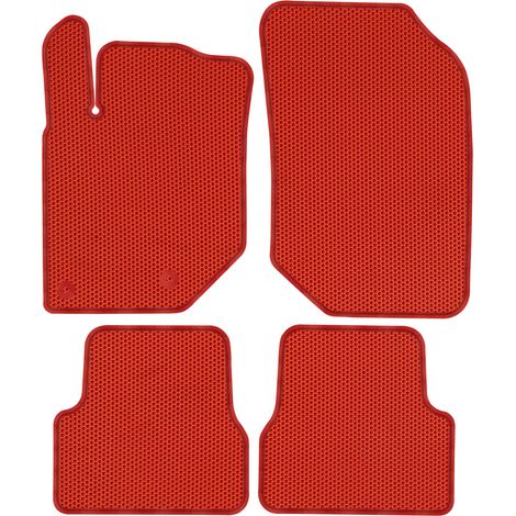Peugeot 208 II (essence) à partir de 2019. Tapis de sol dédiés - EVA alvéolé rouge (1/5)